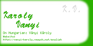karoly vanyi business card